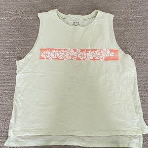 Roxy Light Green Tank with Coral Floral Band